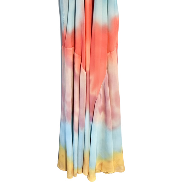 Sundance Maxi Dress Rainbow Sherbet Ombre Flowy Maxi Chiffon Halter BRAND NEW - Picture 6 of 10